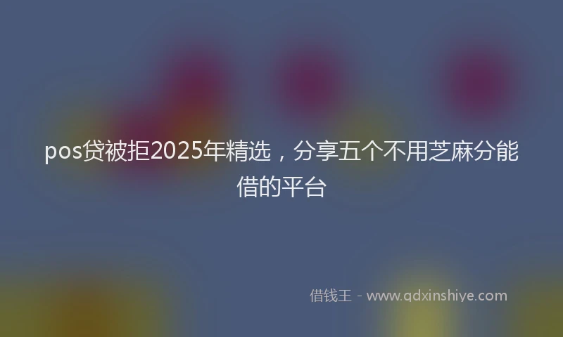 pos贷被拒2025年精选，分享五个不用芝麻分能借的平台