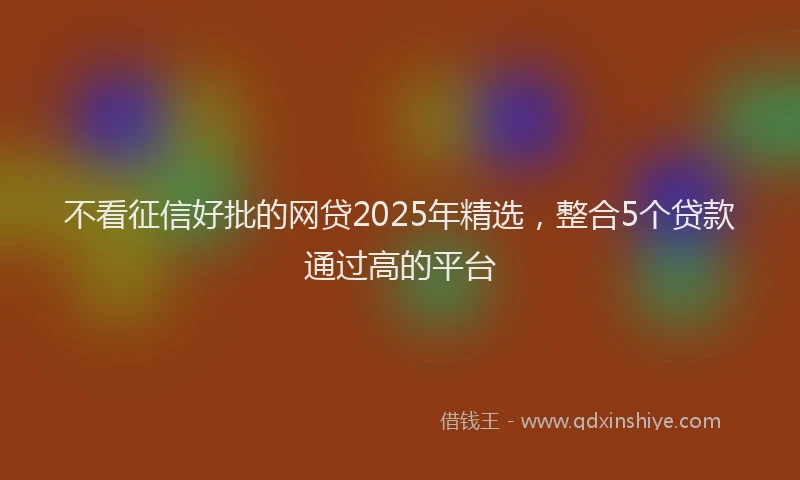 不看征信好批的网贷2025年精选，整合5个贷款通过高的平台