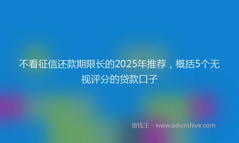 不看征信还款期限长的2025年推荐，概括5个无视评分的贷款口子