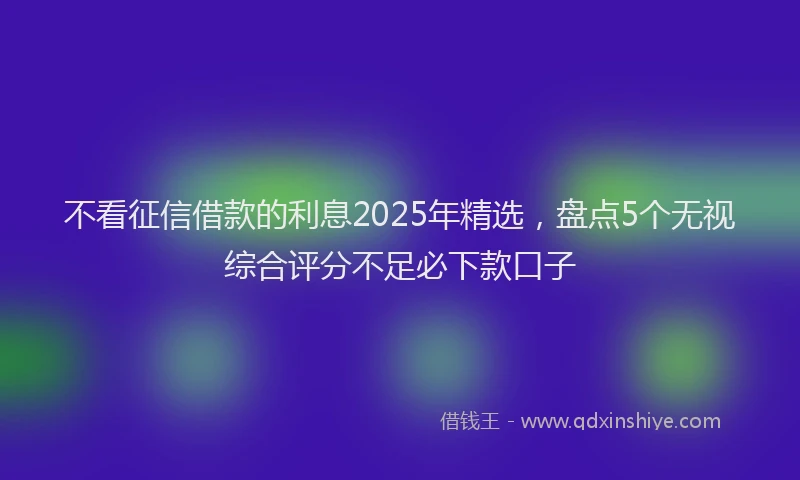 不看征信借款的利息2025年精选，盘点5个无视综合评分不足必下款口子