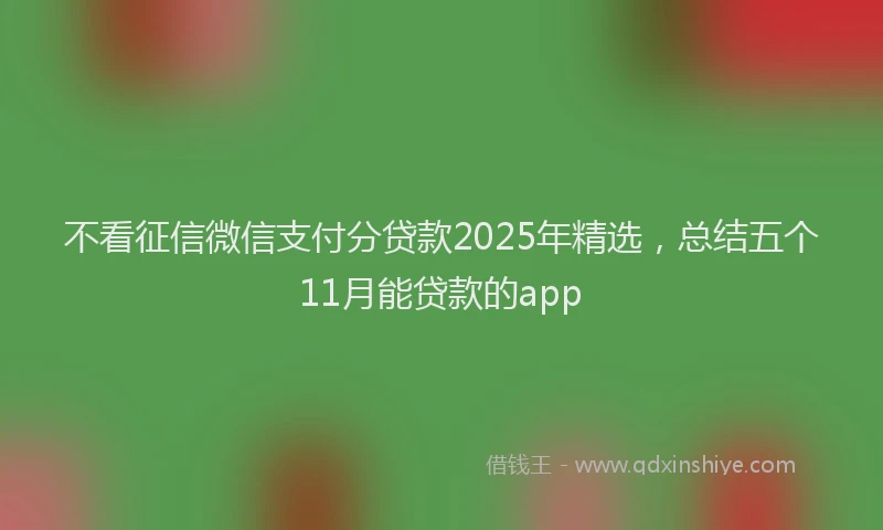 不看征信微信支付分贷款2025年精选，总结五个11月能贷款的app