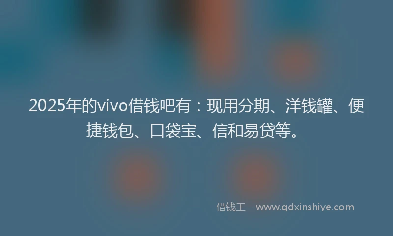 2025年的vivo借钱吧有：现用分期、洋钱罐、便捷钱包、口袋宝、信和易贷等。