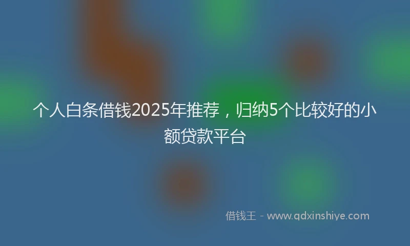 个人白条借钱2025年推荐，归纳5个比较好的小额贷款平台