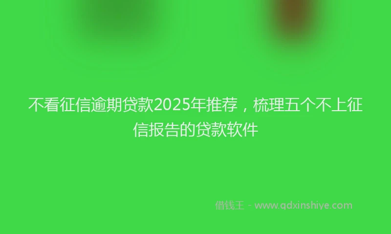 不看征信逾期贷款2025年推荐，梳理五个不上征信报告的贷款软件
