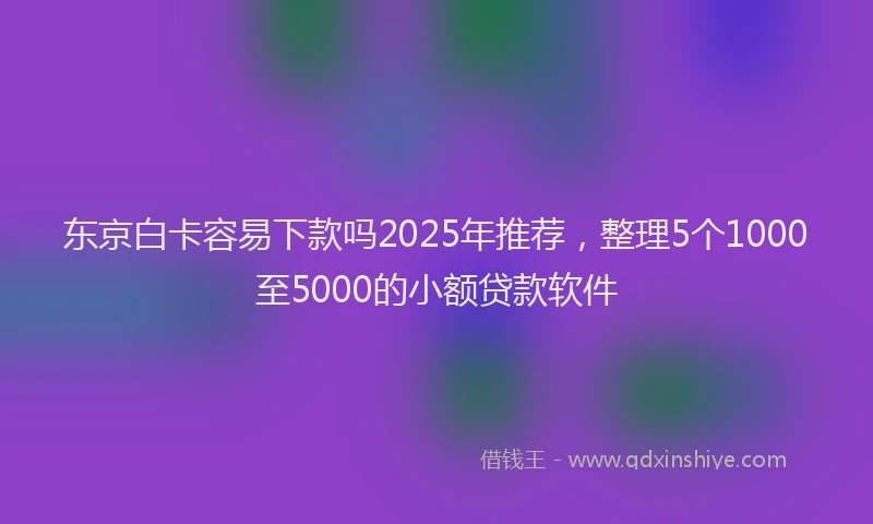 东京白卡容易下款吗2025年推荐，整理5个1000至5000的小额贷款软件