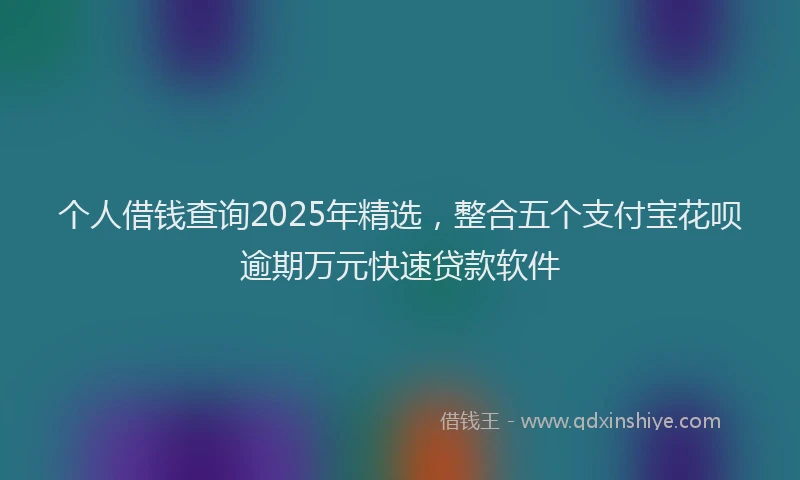 个人借钱查询2025年精选，整合五个支付宝花呗逾期万元快速贷款软件