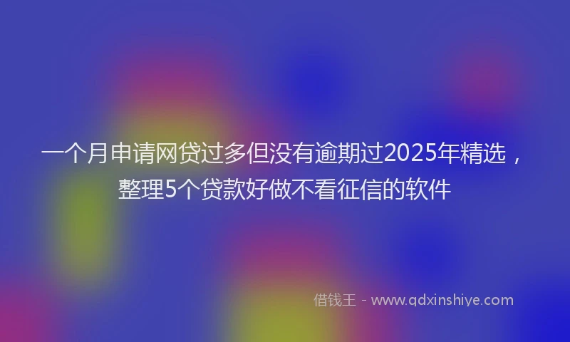 一个月申请网贷过多但没有逾期过2025年精选，整理5个贷款好做不看征信的软件