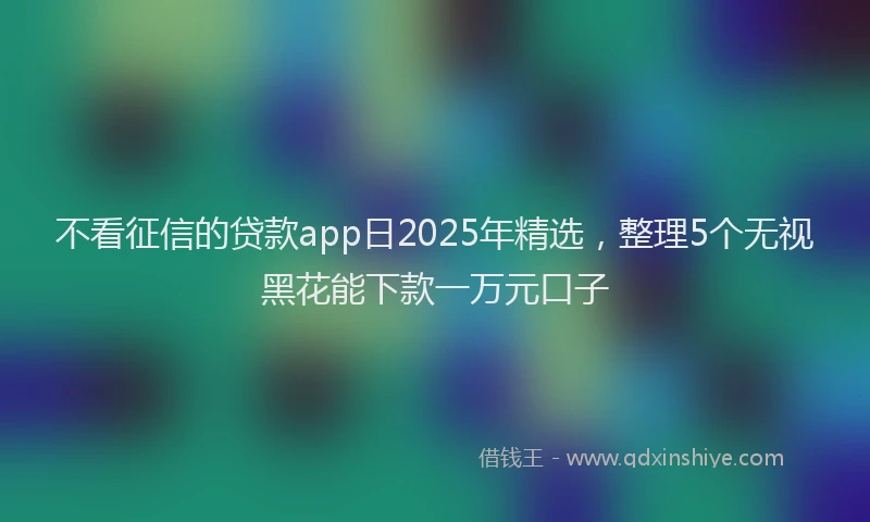 不看征信的贷款app日2025年精选，整理5个无视黑花能下款一万元口子
