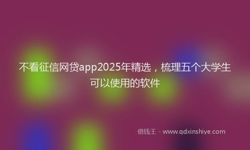 不看征信网贷app2025年精选，梳理五个大学生可以使用的软件