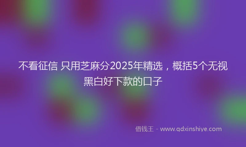 不看征信 只用芝麻分2025年精选，概括5个无视黑白好下款的口子