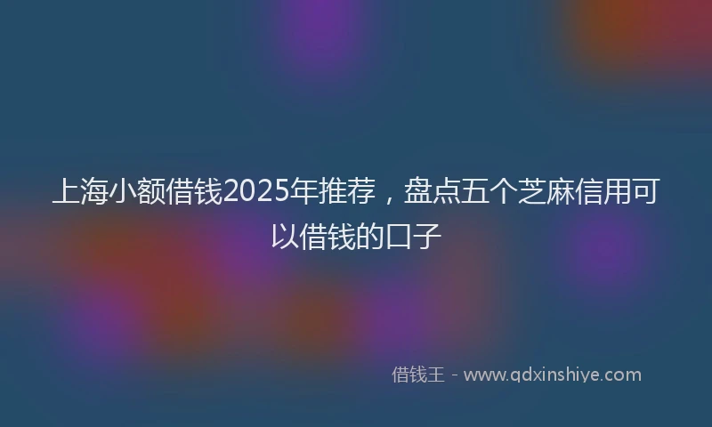 上海小额借钱2025年推荐，盘点五个芝麻信用可以借钱的口子