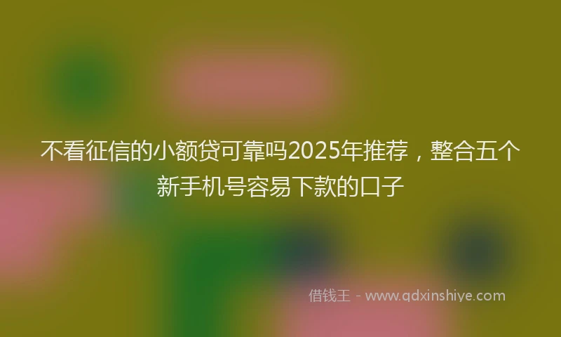 不看征信的小额贷可靠吗2025年推荐，整合五个新手机号容易下款的口子