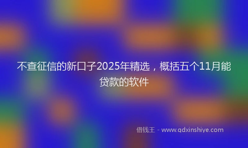 不查征信的新口子2025年精选，概括五个11月能贷款的软件