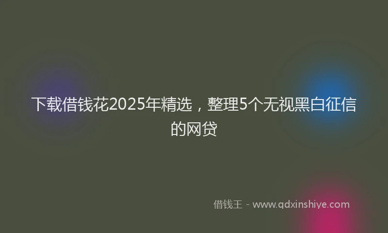 下载借钱花2025年精选，整理5个无视黑白征信的网贷