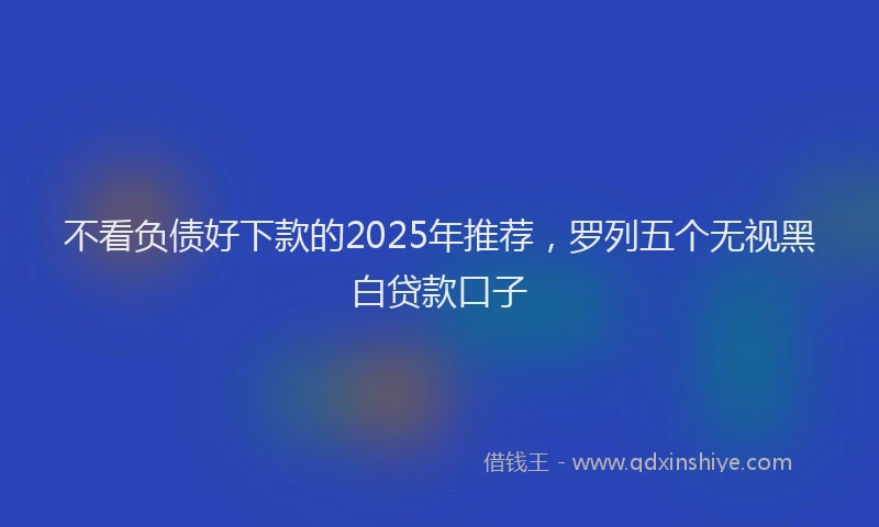 不看负债好下款的2025年推荐，罗列五个无视黑白贷款口子