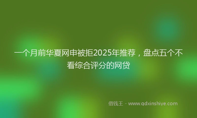 一个月前华夏网申被拒2025年推荐，盘点五个不看综合评分的网贷
