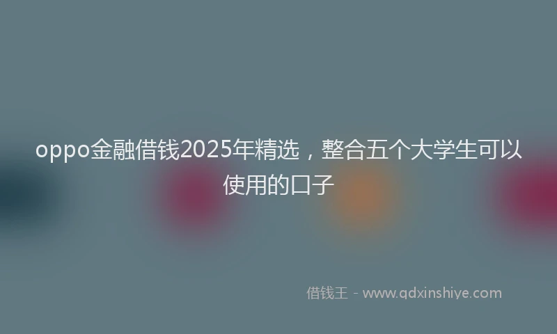 oppo金融借钱2025年精选，整合五个大学生可以使用的口子