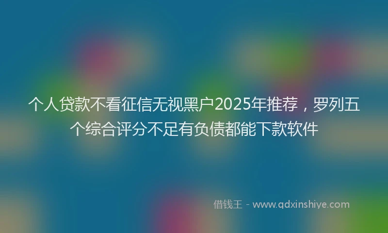 个人贷款不看征信无视黑户2025年推荐，罗列五个综合评分不足有负债都能下款软件