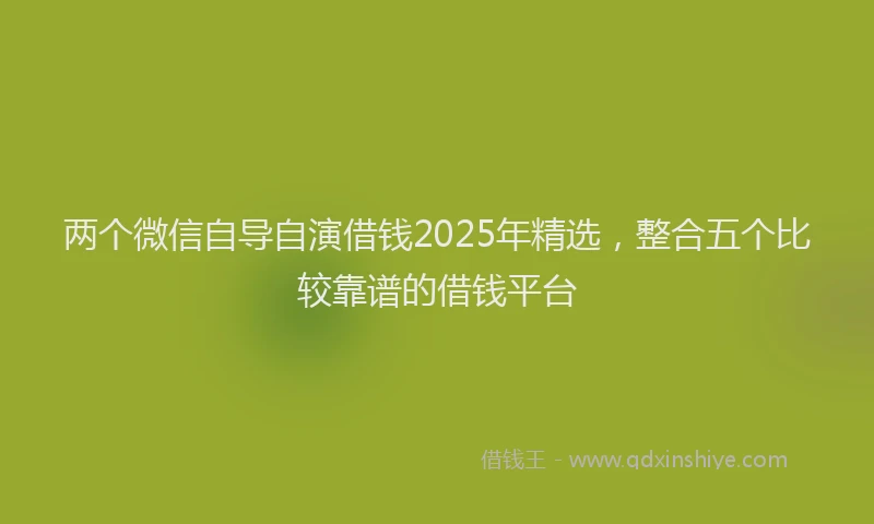 两个微信自导自演借钱2025年精选，整合五个比较靠谱的借钱平台