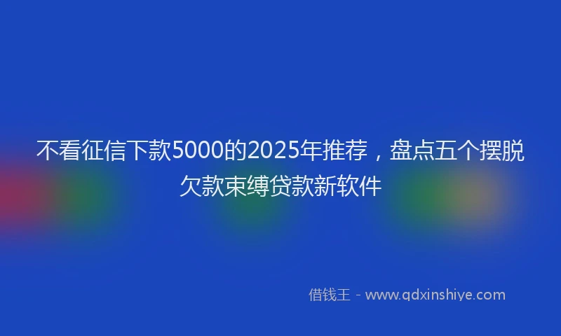 不看征信下款5000的2025年推荐，盘点五个摆脱欠款束缚贷款新软件