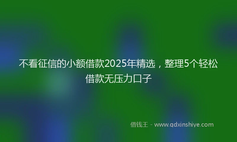 不看征信的小额借款2025年精选，整理5个轻松借款无压力口子