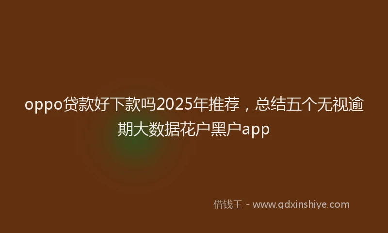 oppo贷款好下款吗2025年推荐，总结五个无视逾期大数据花户黑户app