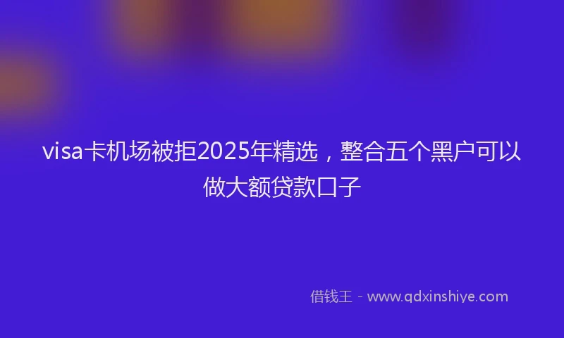 visa卡机场被拒2025年精选，整合五个黑户可以做大额贷款口子