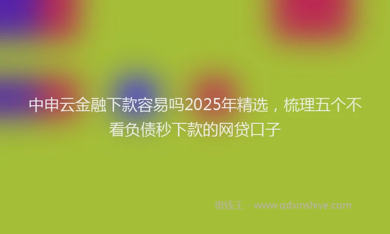 中申云金融下款容易吗2025年精选，梳理五个不看负债秒下款的网贷口子