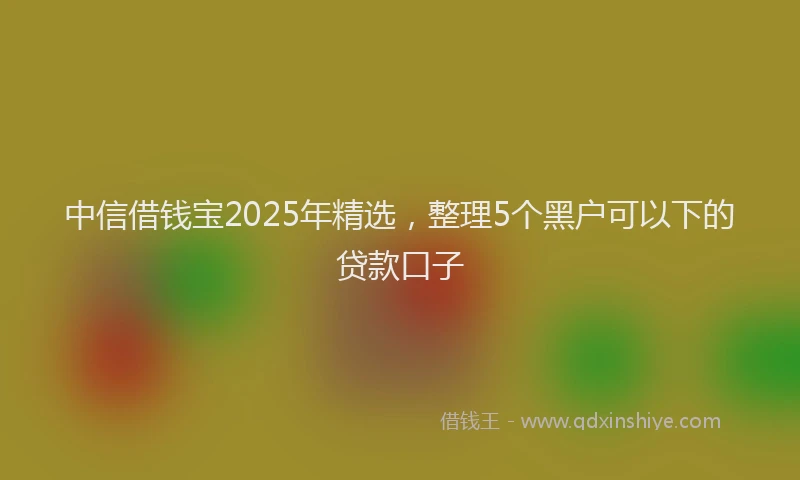 中信借钱宝2025年精选，整理5个黑户可以下的贷款口子