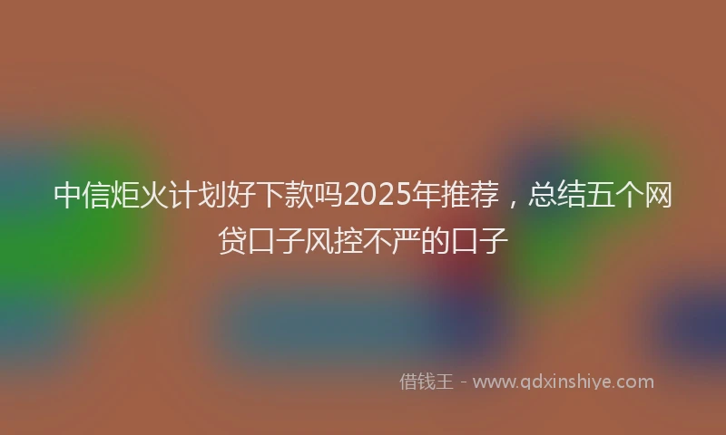 中信炬火计划好下款吗2025年推荐，总结五个网贷口子风控不严的口子