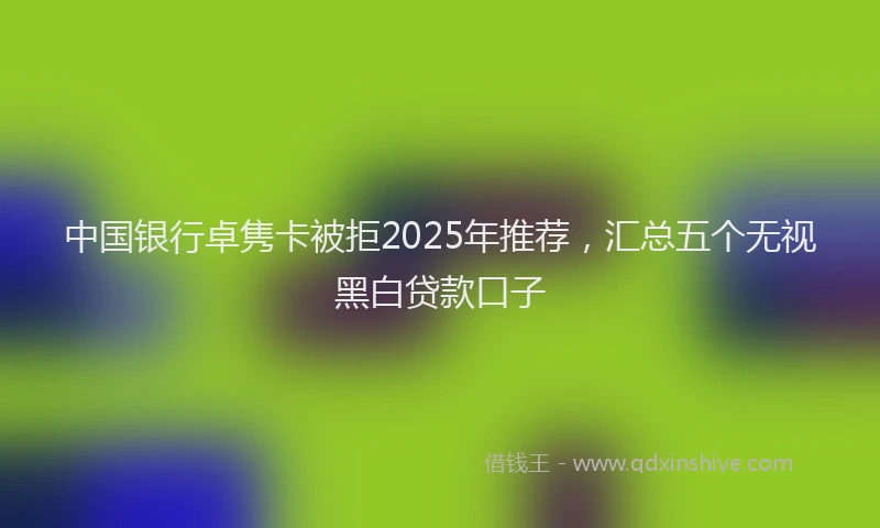 中国银行卓隽卡被拒2025年推荐，汇总五个无视黑白贷款口子