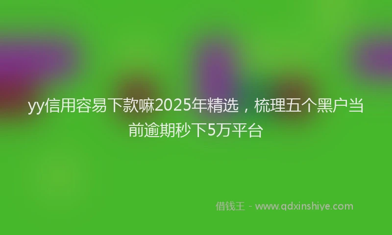 yy信用容易下款嘛2025年精选，梳理五个黑户当前逾期秒下5万平台