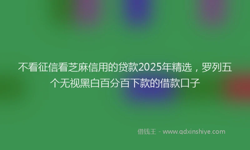 不看征信看芝麻信用的贷款2025年精选,罗列五个无视黑白百分百下款的借款口子