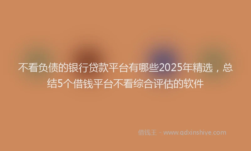 不看负债的银行贷款平台有哪些2025年精选，总结5个借钱平台不看综合评估的软件