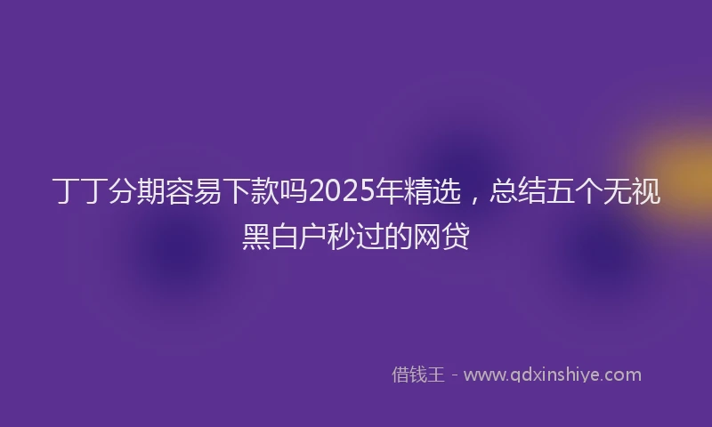 丁丁分期容易下款吗2025年精选，总结五个无视黑白户秒过的网贷