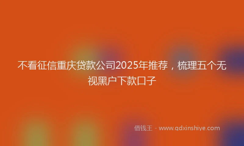 不看征信重庆贷款公司2025年推荐，梳理五个无视黑户下款口子