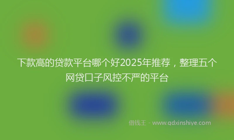 下款高的贷款平台哪个好2025年推荐，整理五个网贷口子风控不严的平台