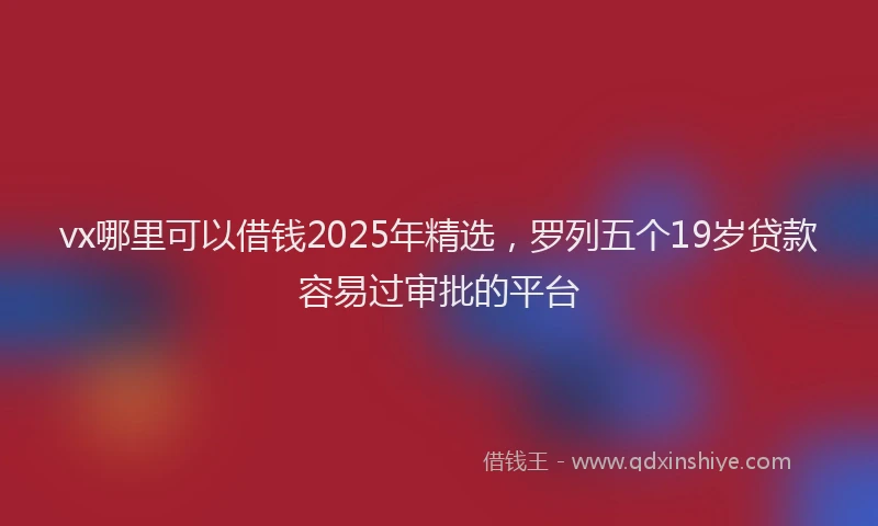 vx哪里可以借钱2025年精选,罗列五个19岁贷款容易过审批的平台