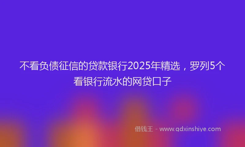 不看负债征信的贷款银行2025年精选，罗列5个看银行流水的网贷口子