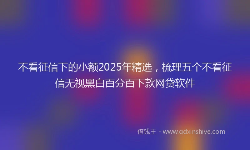 不看征信下的小额2025年精选，梳理五个不看征信无视黑白百分百下款网贷软件