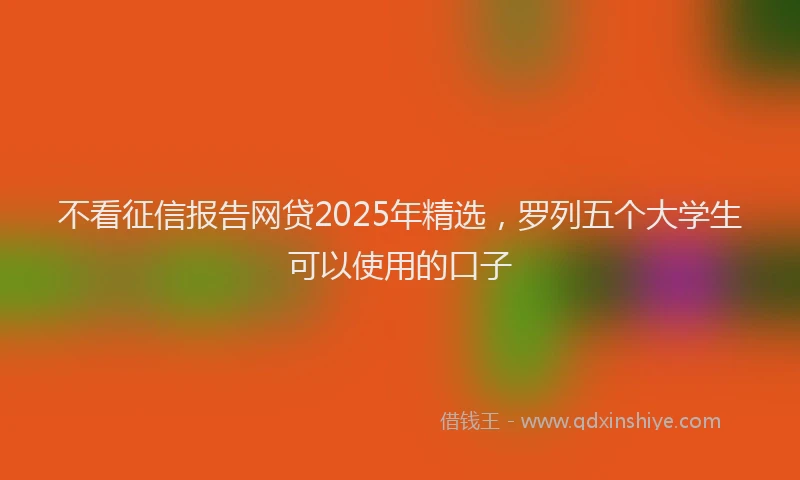 不看征信报告网贷2025年精选，罗列五个大学生可以使用的口子