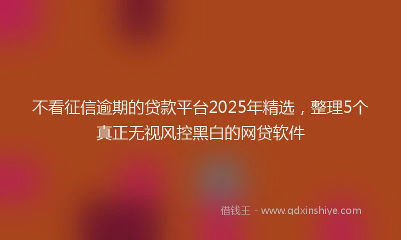 不看征信逾期的贷款平台2025年精选，整理5个真正无视风控黑白的网贷软件