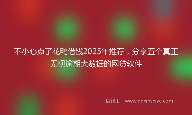 不小心点了花鸭借钱2025年推荐，分享五个真正无视逾期大数据的网贷软件