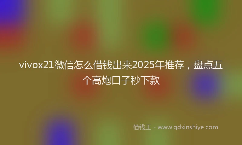vivox21微信怎么借钱出来2025年推荐，盘点五个高炮口子秒下款