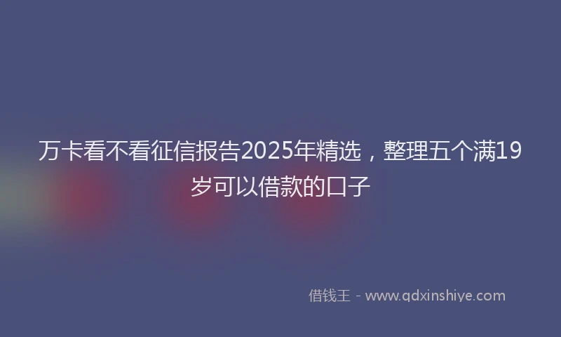 万卡看不看征信报告2025年精选，整理五个满19岁可以借款的口子