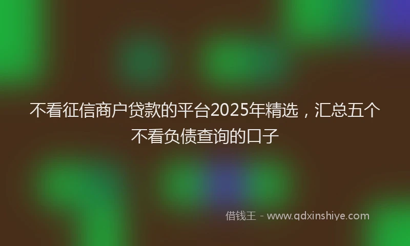 不看征信商户贷款的平台2025年精选，汇总五个不看负债查询的口子