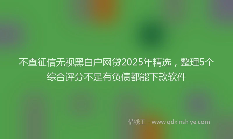 不查征信无视黑白户网贷2025年精选，整理5个综合评分不足有负债都能下款软件