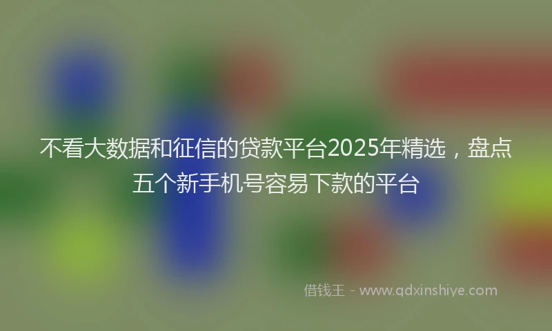 不看大数据和征信的贷款平台2025年精选，盘点五个新手机号容易下款的平台