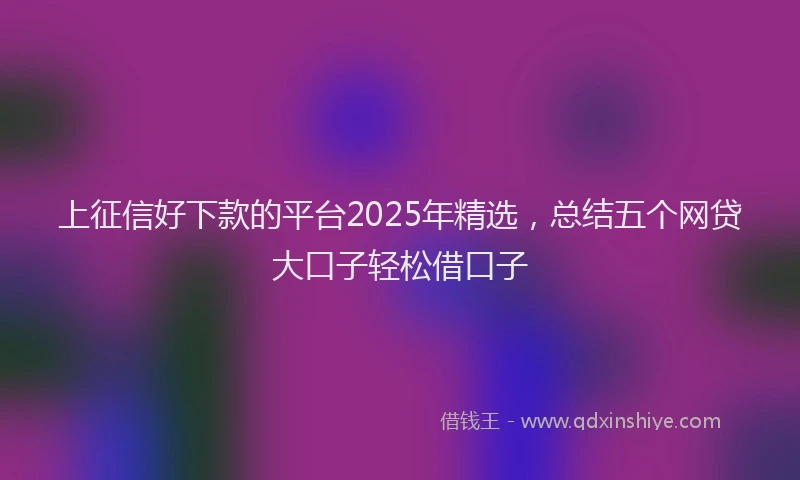 上征信好下款的平台2025年精选，总结五个网贷大口子轻松借口子