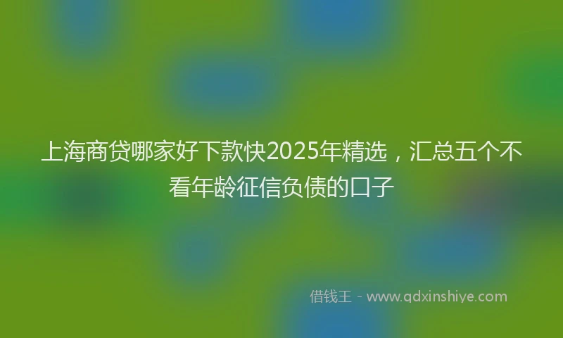 上海商贷哪家好下款快2025年精选，汇总五个不看年龄征信负债的口子